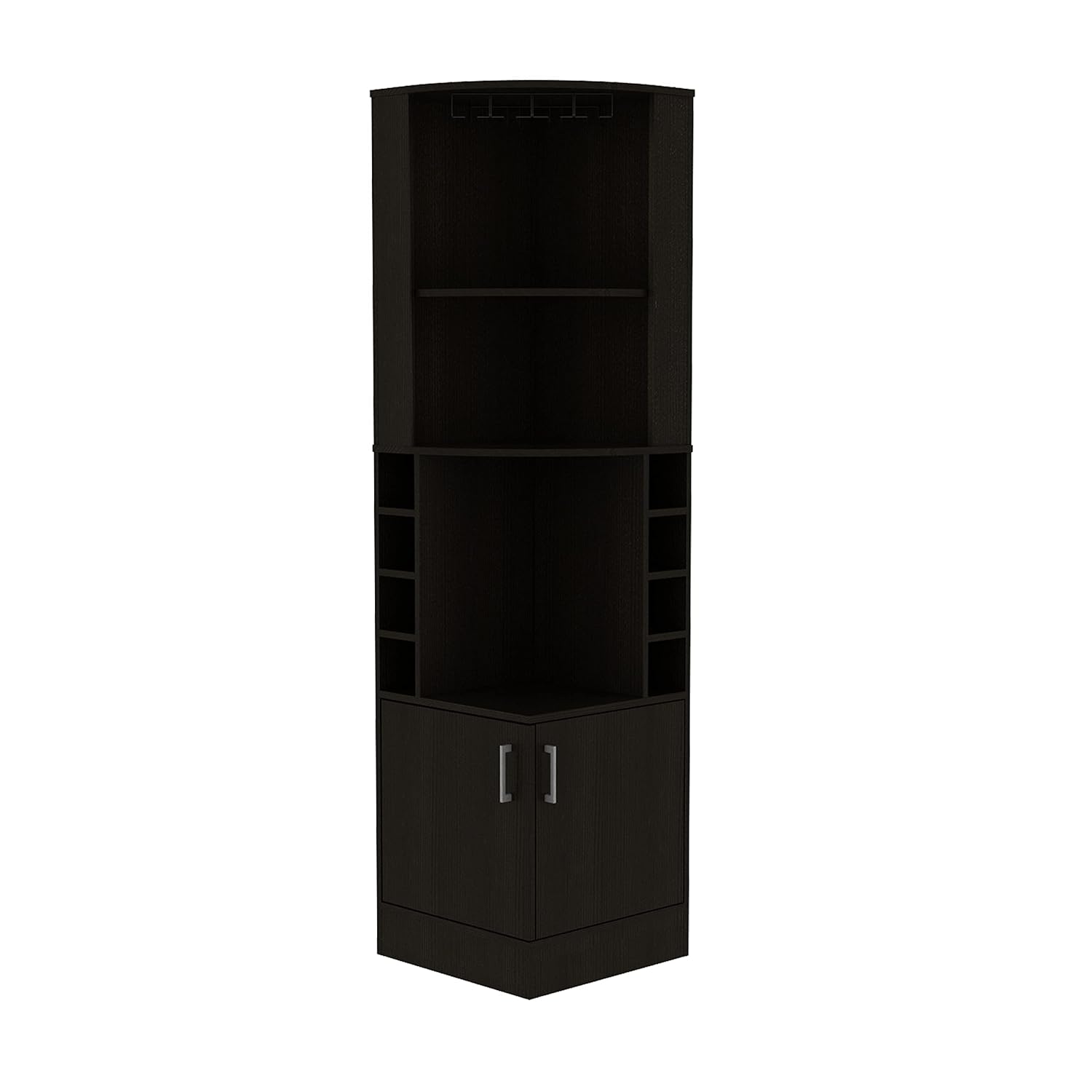 Home Bar Shelves - Corner Bar Cabinet with 2 Shelves,