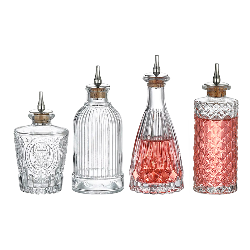 Bitters Bottle Set - Cocktail Bitters Bottle - Vintage Glass