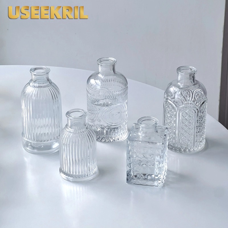 Bitters Bottle Set - Glass Sauce Bottle Embossed Bitters Bottle
