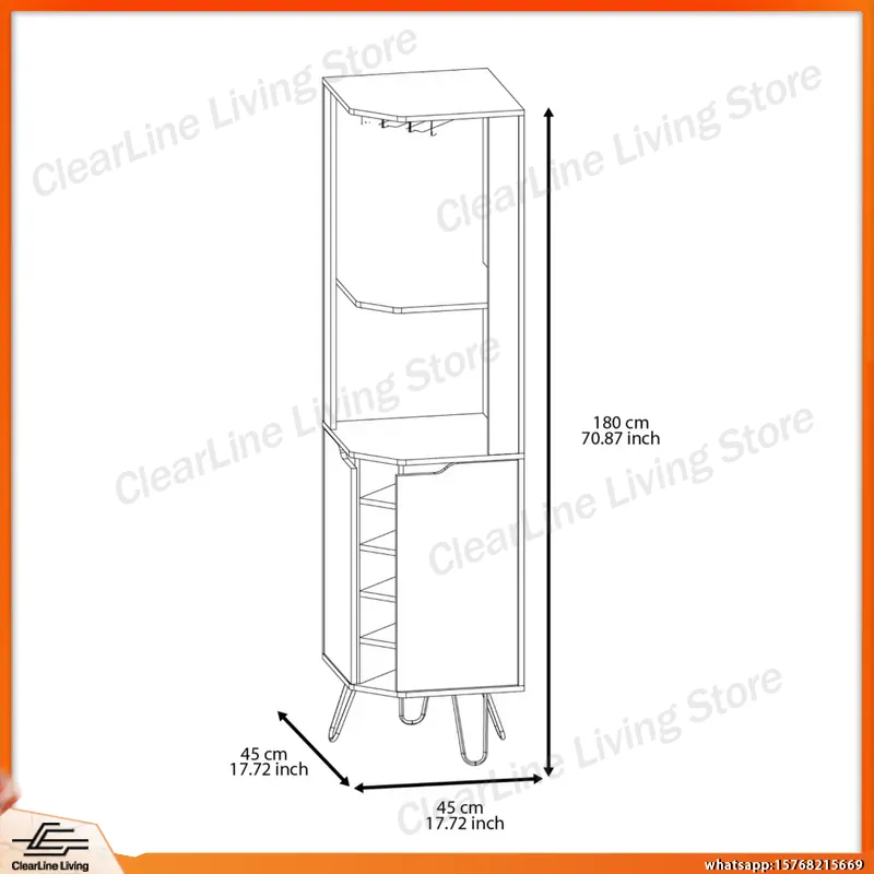 Corner Bar Cabinet with 6 Buil - Home Bar Shelf 评论和价格