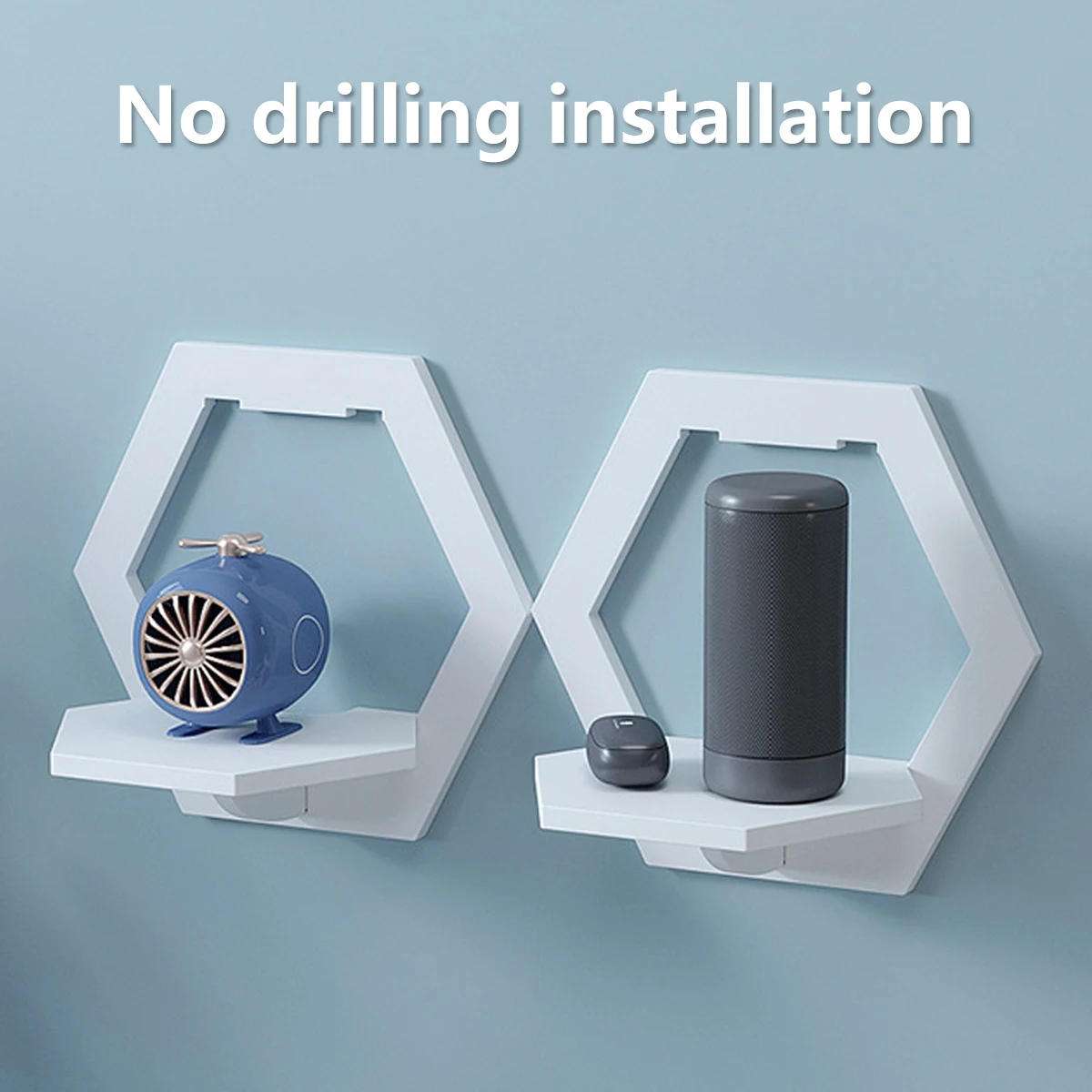 3Pcs Hexagon Wall Shelf Punch  - Home Bar Shelves 评论和价格