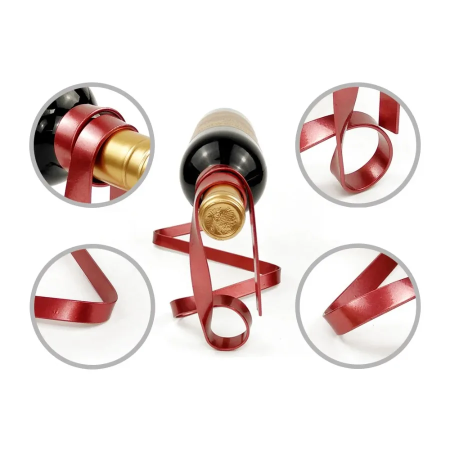 Colorful Ribbon Iron Wine Bott - Home Bar Shelves 评论和价格