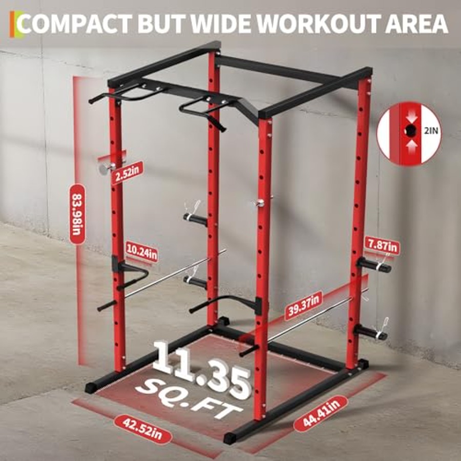 Heavy-Duty Power Cage with Pul - Home Bar And Gym 评论和价格