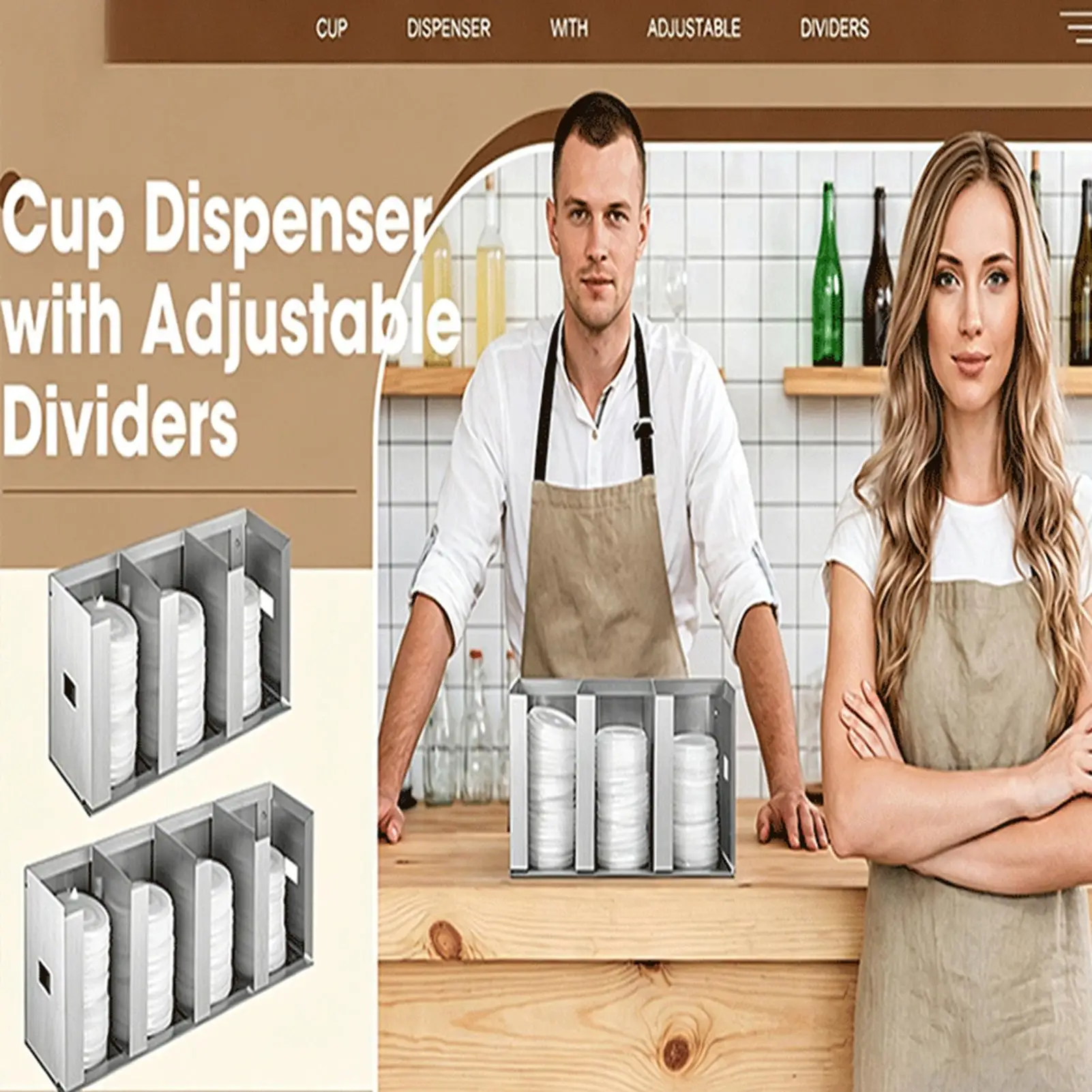Cup And Lid Organizer Dispense - Home Bar And Coffee 评论和价格