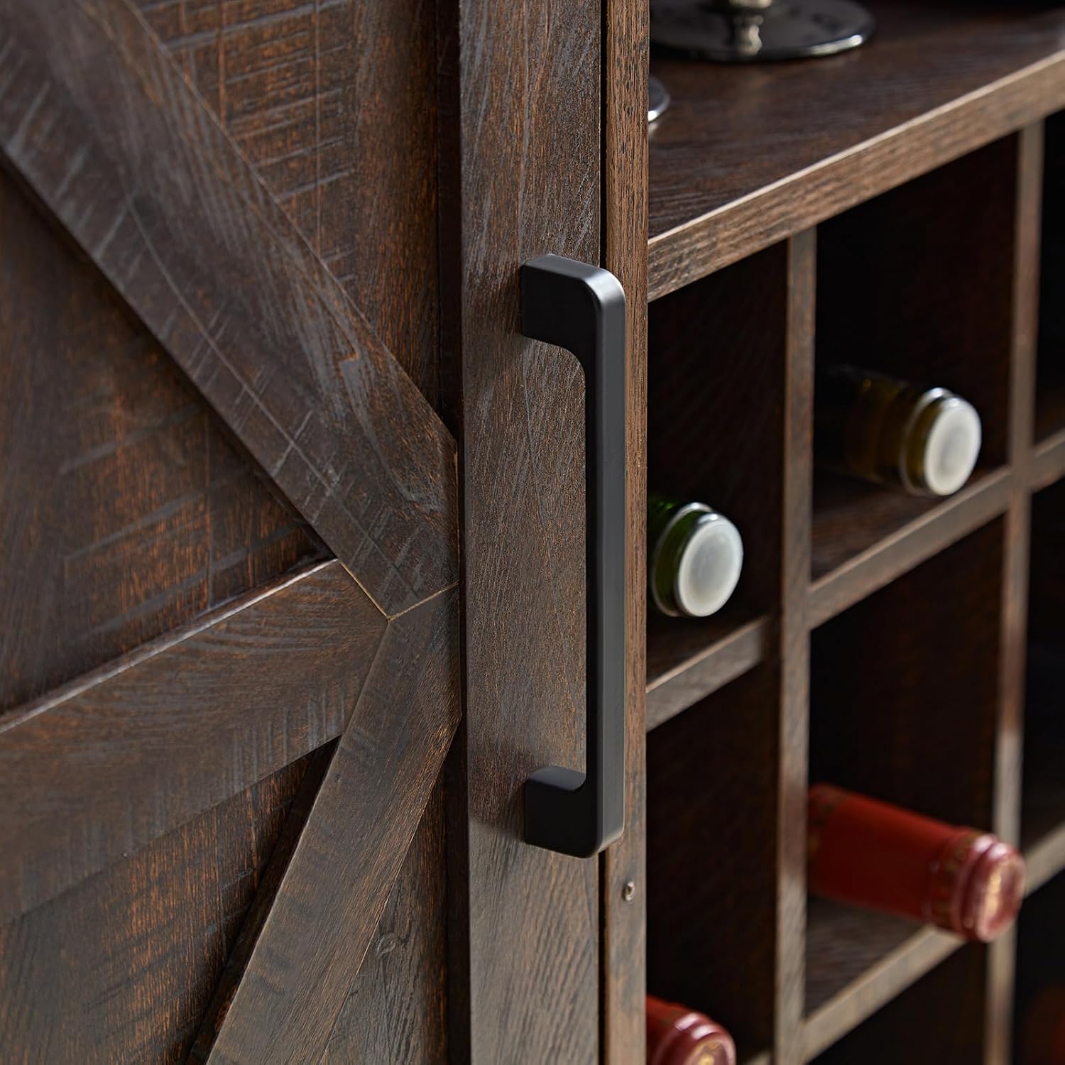 Farmhouse Bar Cabinet Wine Rac - Home Bar Shelves 评论和价格