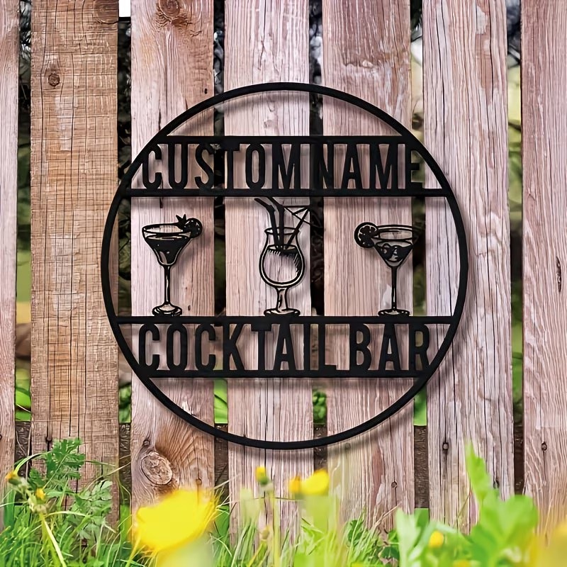Custom Name Cocktail Bar Sign, - Home Bar Cafe 评论和价格