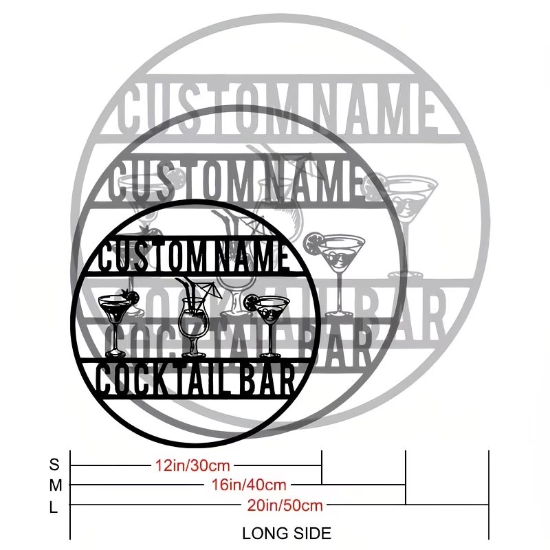 Custom Name Cocktail Bar Sign, - Home Bar Cafe 评论和价格
