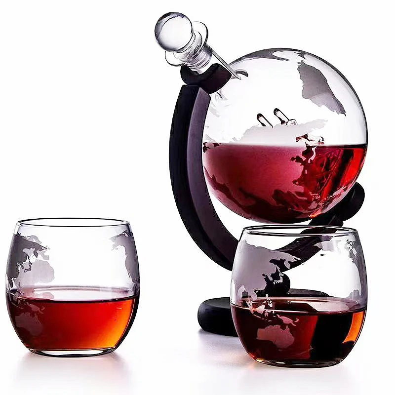 Whiskey Glass Set Crystal Glob - Decanter Globe Set 评论和价格
