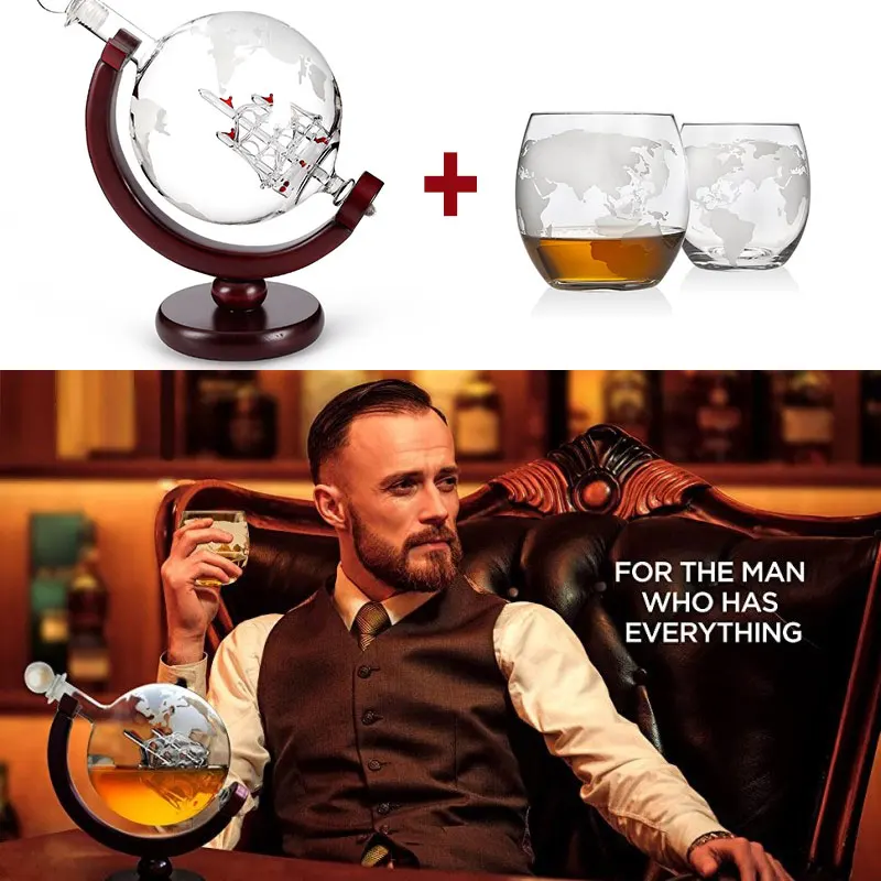 Whiskey Glass Set Crystal Glob - Decanter Globe Set 评论和价格