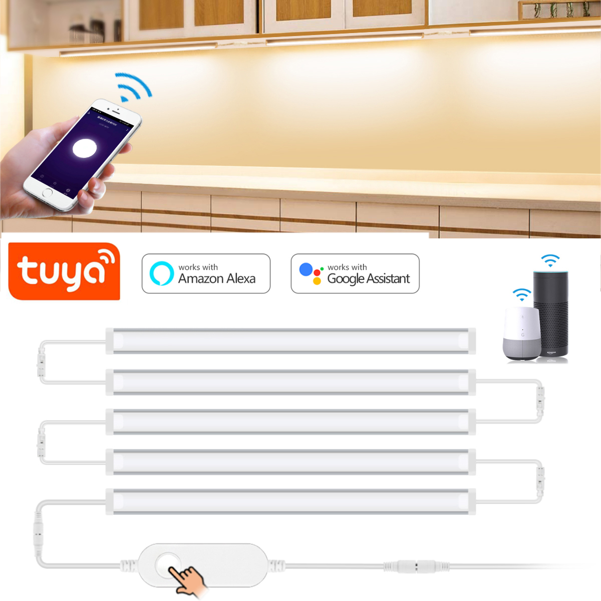 1-5 Pcs Kitchen Tuya Smart LED - Home Bar And Cabinet 评论和价格