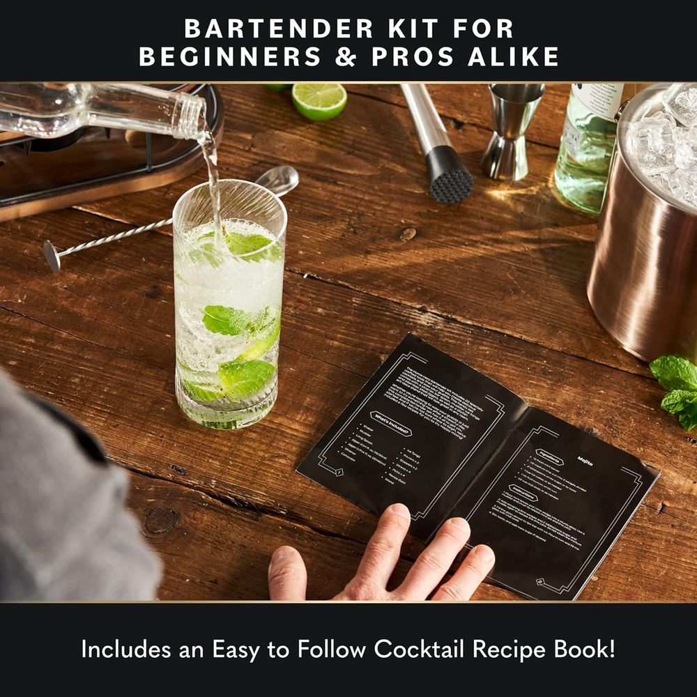 22-Piece Cocktail Shaker & Bar - Cocktail Recipe Book 评论和价格