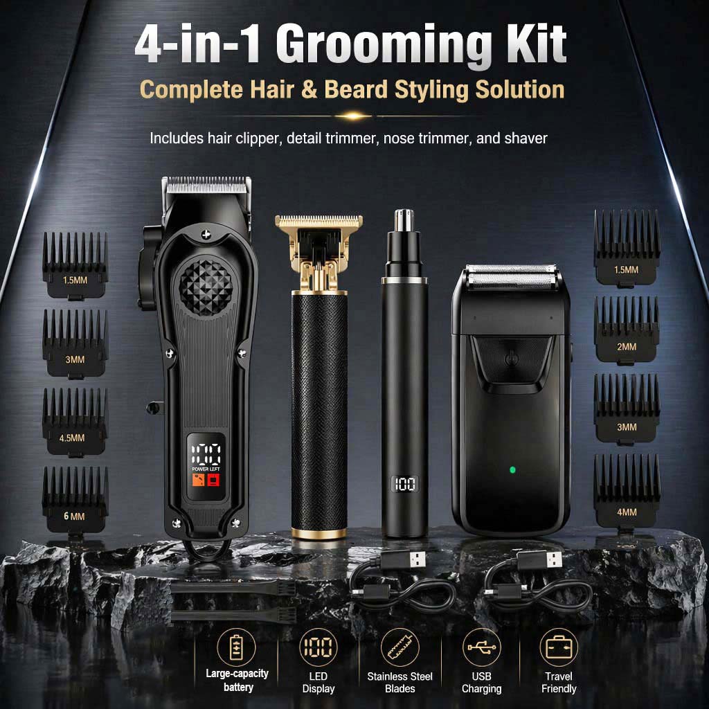 4-in-1 Men's Hair Clipper Set  - Home Barbershop 评论和价格