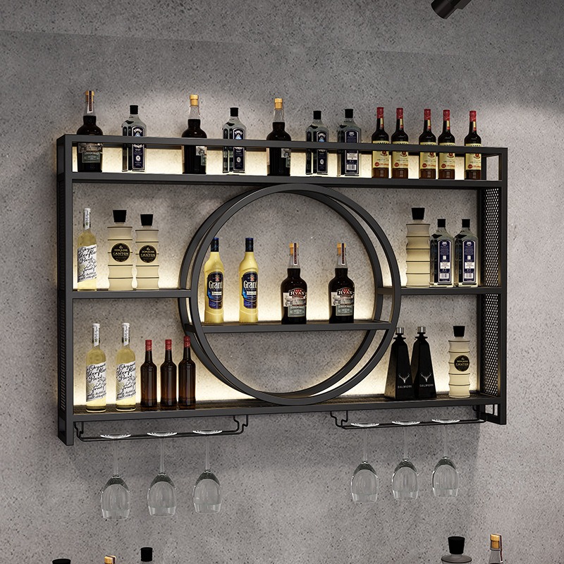Bar wine rack wall-mounted win - Home Bar And Cabinet 评论和价格