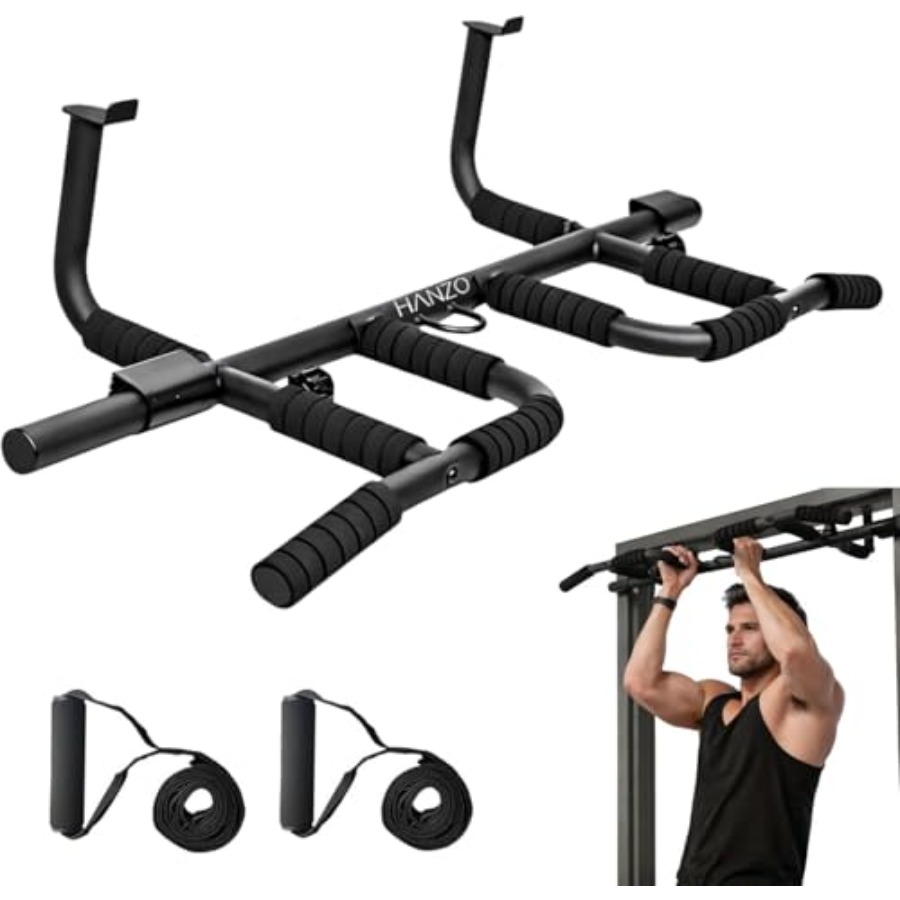 Doorway Pull Up Bar Set with S - Home Bar And Gym 评论和价格