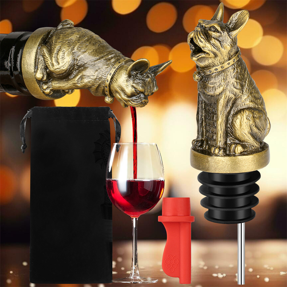 Cute French Bulldog Wine Pouer - Wine Preservation Pump 评论和价格