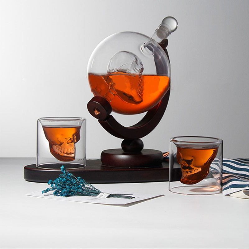 Skull Globe Whiskey Decanter S - Decanter Globe Set 评论和价格