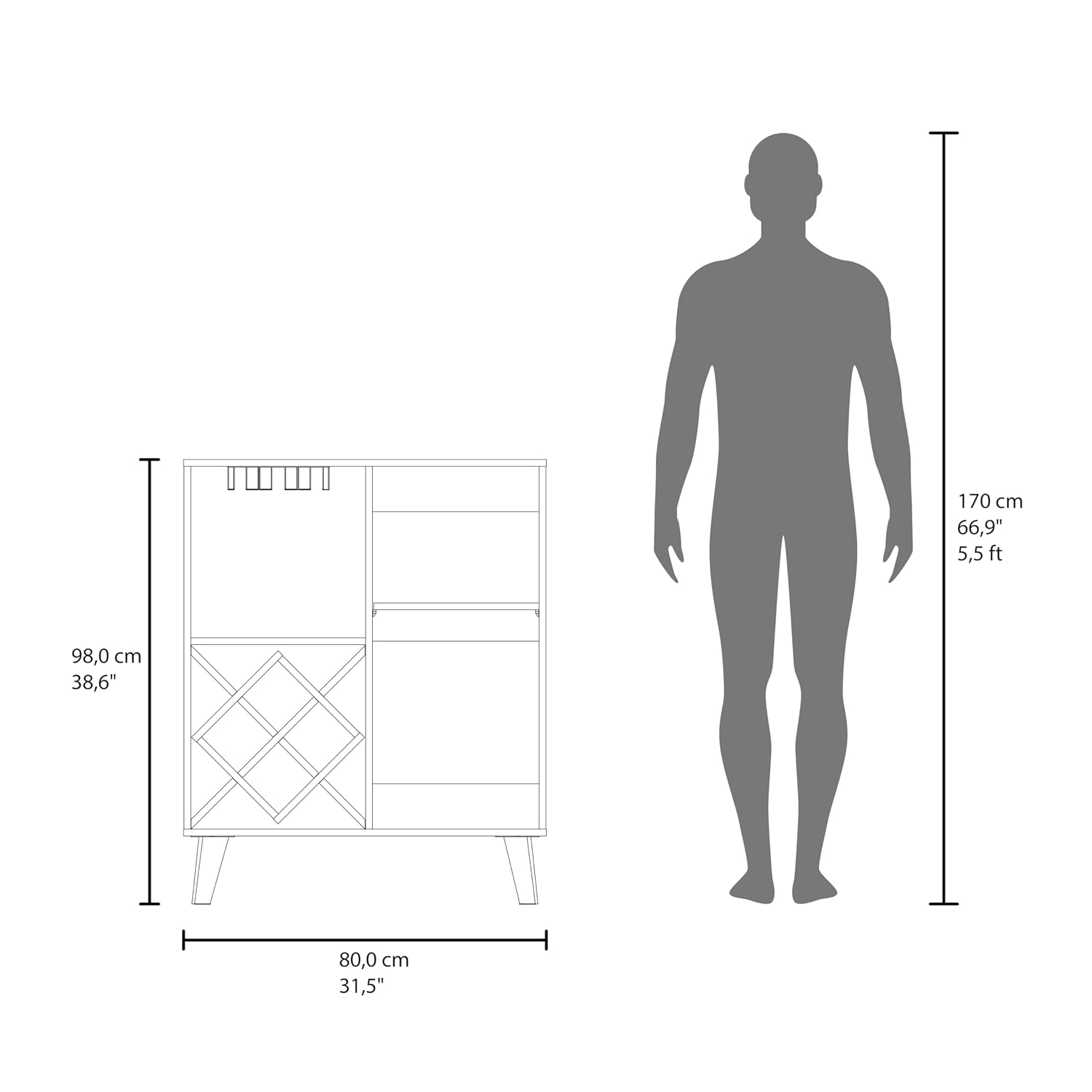 Oak Blue Bar Cabinet 4 Shelves - Home Bar Shelves 评论和价格